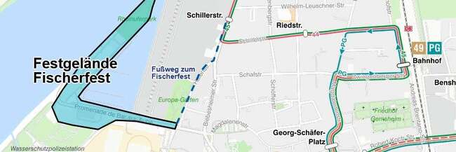 Fischerfestgelände Kartenansicht des Fischerfestgeländes in Gernsheim