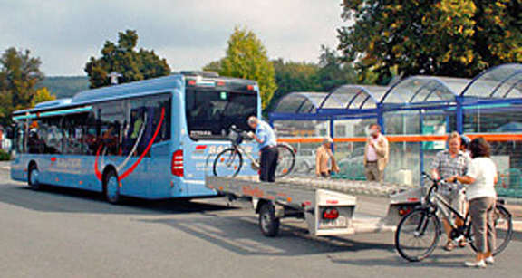 Bus with bike trailer