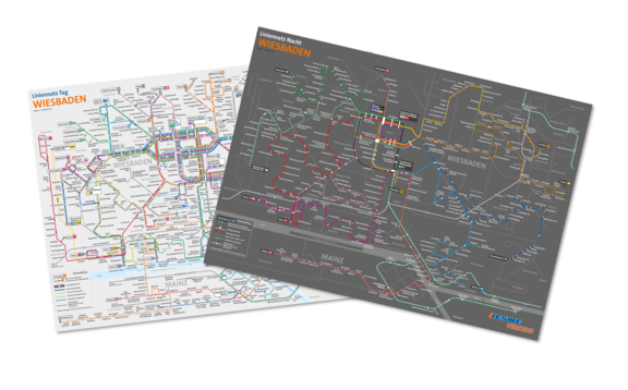 Abbild des schematischen Tag- und Nachtplan innerhalb des interaktiven Netzplans von ESWE Verkehr
