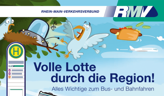 RMV-Schülerbroschüre Titelbild RMV-Schülerbroschüre mit Titel: Volle Lotte durch die Region