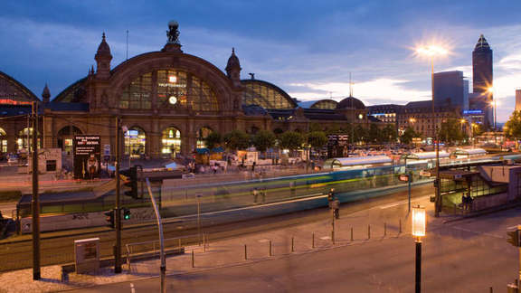 View of Frankfurt Central Station by night