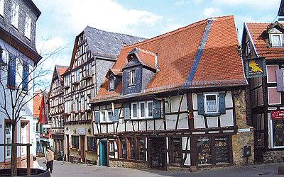 Vergrößerte Ansicht: Fachwerkhäuser in der Friedberger Altstadt