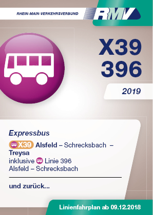 Titelseite Linienfahrplan Expressbus X39 und 396