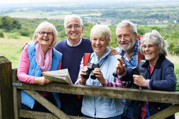 Group tour in the countryside