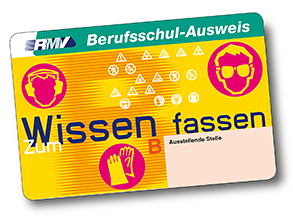 RMV-card Berufsschulausweis with the lettering Wissen fassen