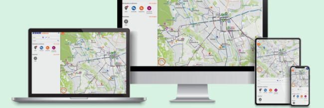 Der interaktive Liniennetzplan von ESWE Verkehr auf unterschiedlichen Geräten dargestellt