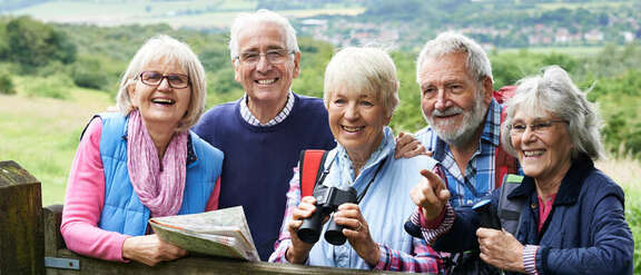 Group tour in the countryside