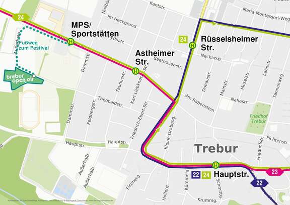 Kartenausschnitt Trebur Open Air