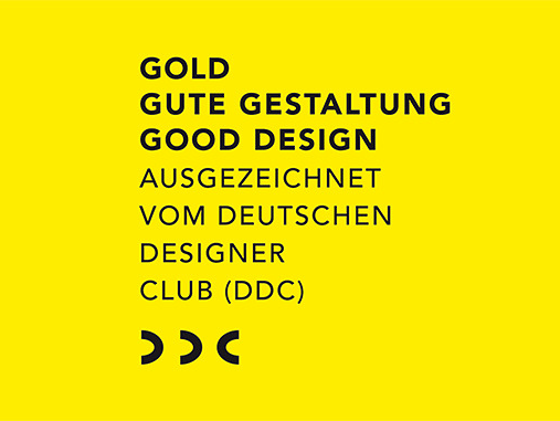 Eine Abbildung der Auszeichnung durch den Deutschen Designer Club für den RMV