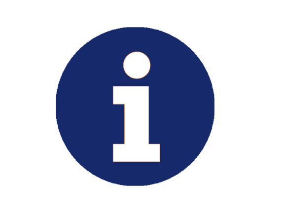 weißes I in einem blauen Kreis