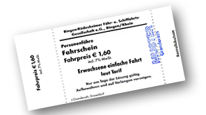 Ticket for the Rhine ferry Paper ticket with tear-off
