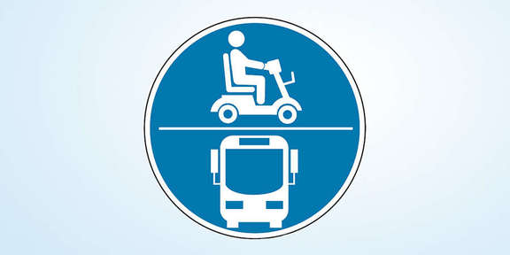 Pictogram E-Scooter and Bus