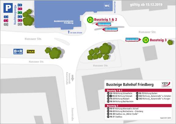 Lageplan Bussteige Bahnhof Friedberg