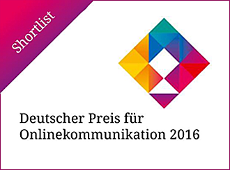 Eine Abbildung des deutschen Preises für Onlinekommunikation 2016 für den RMV