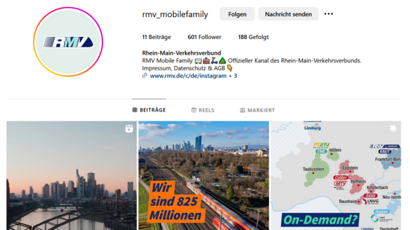 Link zum Instagram-Auftritt des RMV