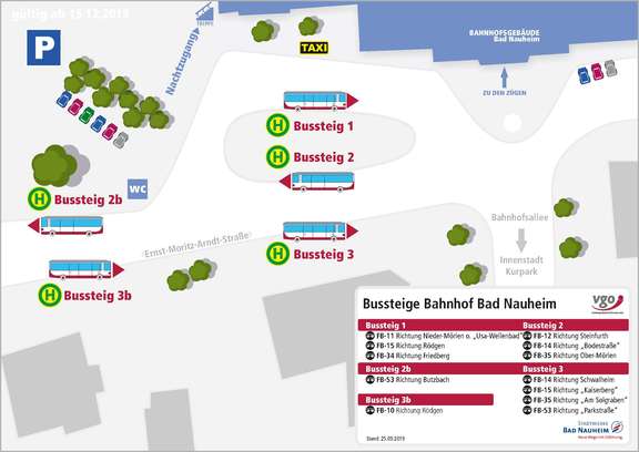 Lageplan Bussteige Bahnhof Bad Naheim