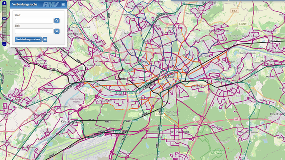 Ausschnitt aus der interaktiven Karte: Stadtplan Frankfurt