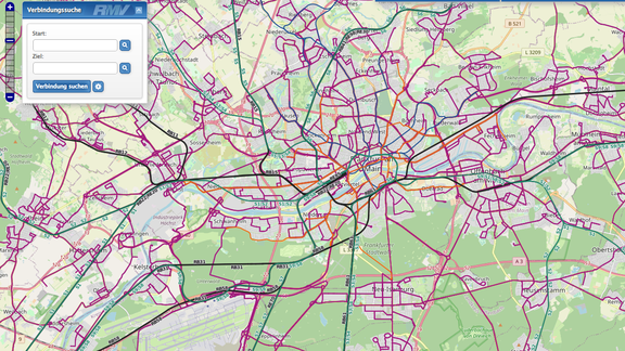 Screenshot of the interactive map showing a part of Frankfurt