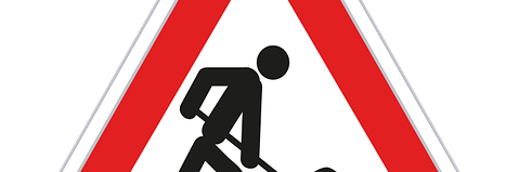 Baustellenverkehrsschild.