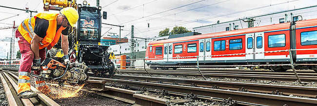 Bauarbeiter am Gleis