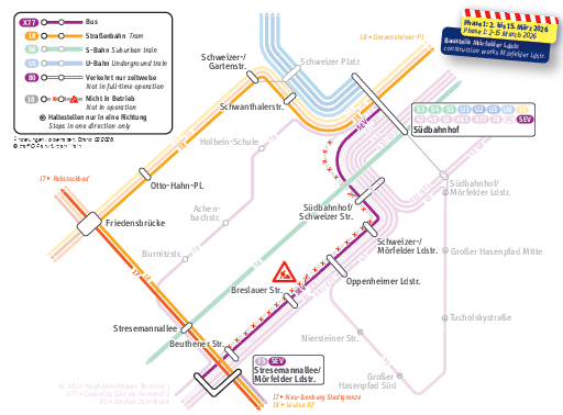 Liniennetzplan Mörfelder Landstraße Phase 0
