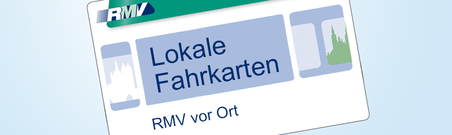 Grafik: Chipkarte mit der Aufschrift: Lokale Fahrkarten - RMV vor Ort