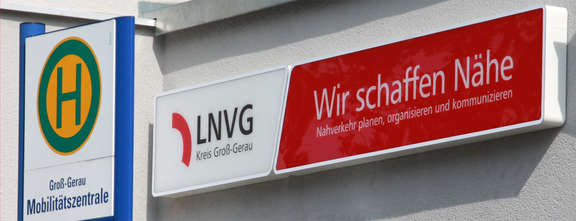 Mobilitätszentrale Groß-Gerau Nahaufnahme Logo LNVG