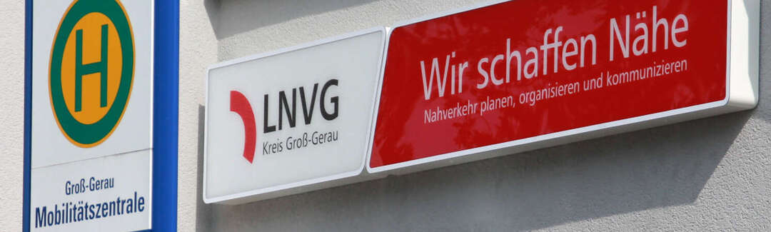 Mobilitätszentrale Groß-Gerau Nahaufnahme Logo LNVG