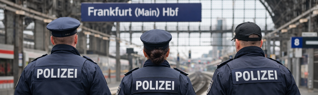 Polizisten am Frankfurter Hauptbahnhof
