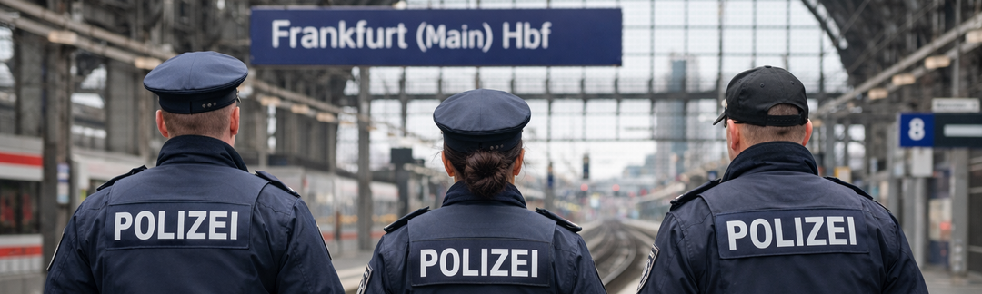 Polizisten am Frankfurter Hauptbahnhof