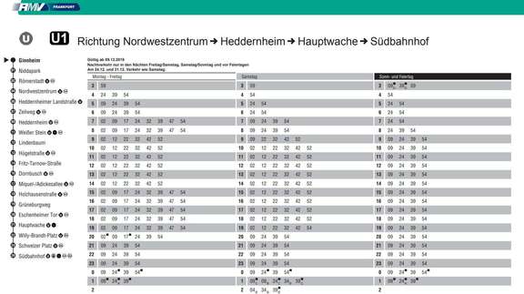 Linienfahrpläne