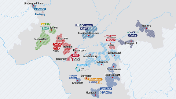 On-Demand Karte Bediengebiete
