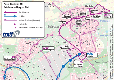 Plan der neuen Buslinie 40