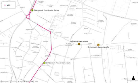 Übersichtskarte über Baumaßnahme in Dietzenbach.