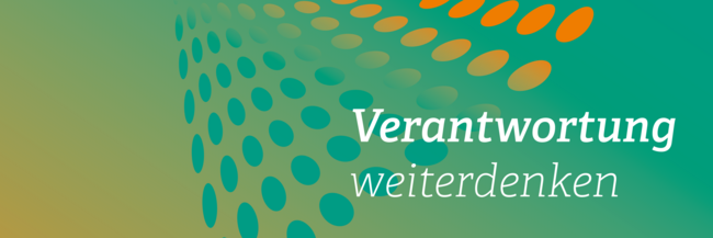 Grafik, Schrift: Verantwortung weiterdenken - Effizienz und Nachhaltigkeit im RMV 2024/2025