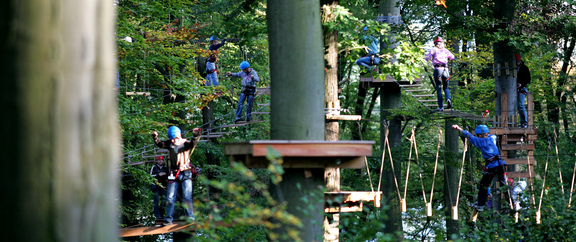 Besucher im Kletterwald