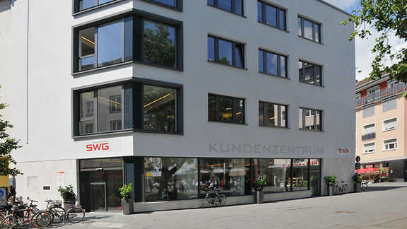 Außenansicht des Kundenzentrums der Stadtwerke Gießen (SWG)