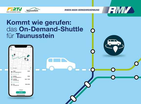 Die Abbildung zeigt, wie der On-Demand-Verkehr in Taunusstein zu verstehen ist