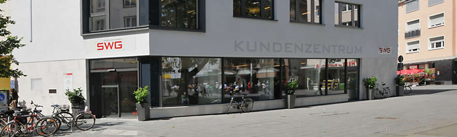 Außenansicht des Kundenzentrums der Stadtwerke Gießen (SWG)