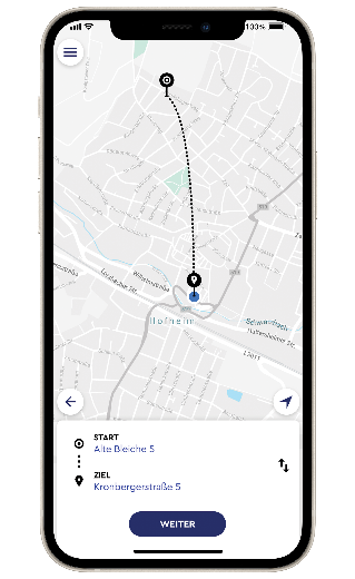 App RMV On-Demand mit Karten und Route