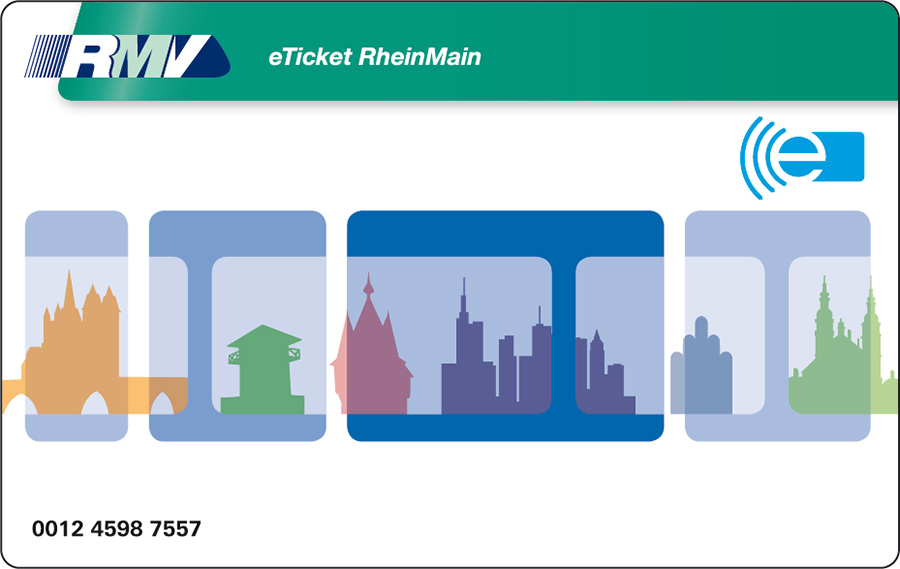 eTicket RheinMain Kartendesign blau