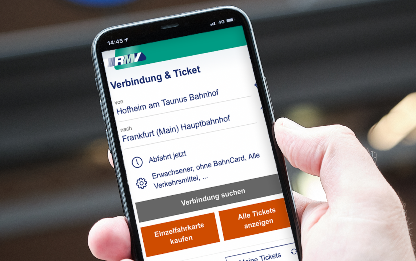 Mobile Ansicht der RMV-App