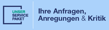 Servicepaket Banner für Anfragen, Anregungen und Kritik