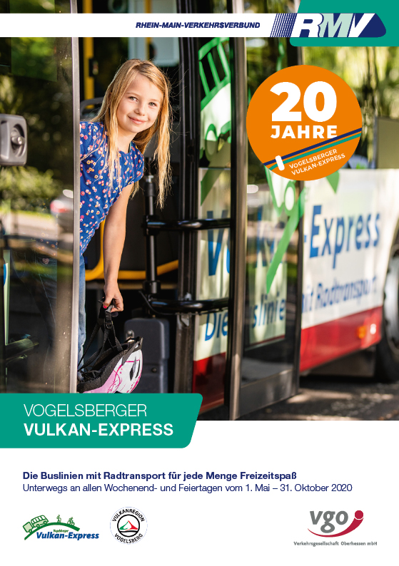 Titelbild Vulkan-Express Broschüre - Mädchen schaut aus Bus