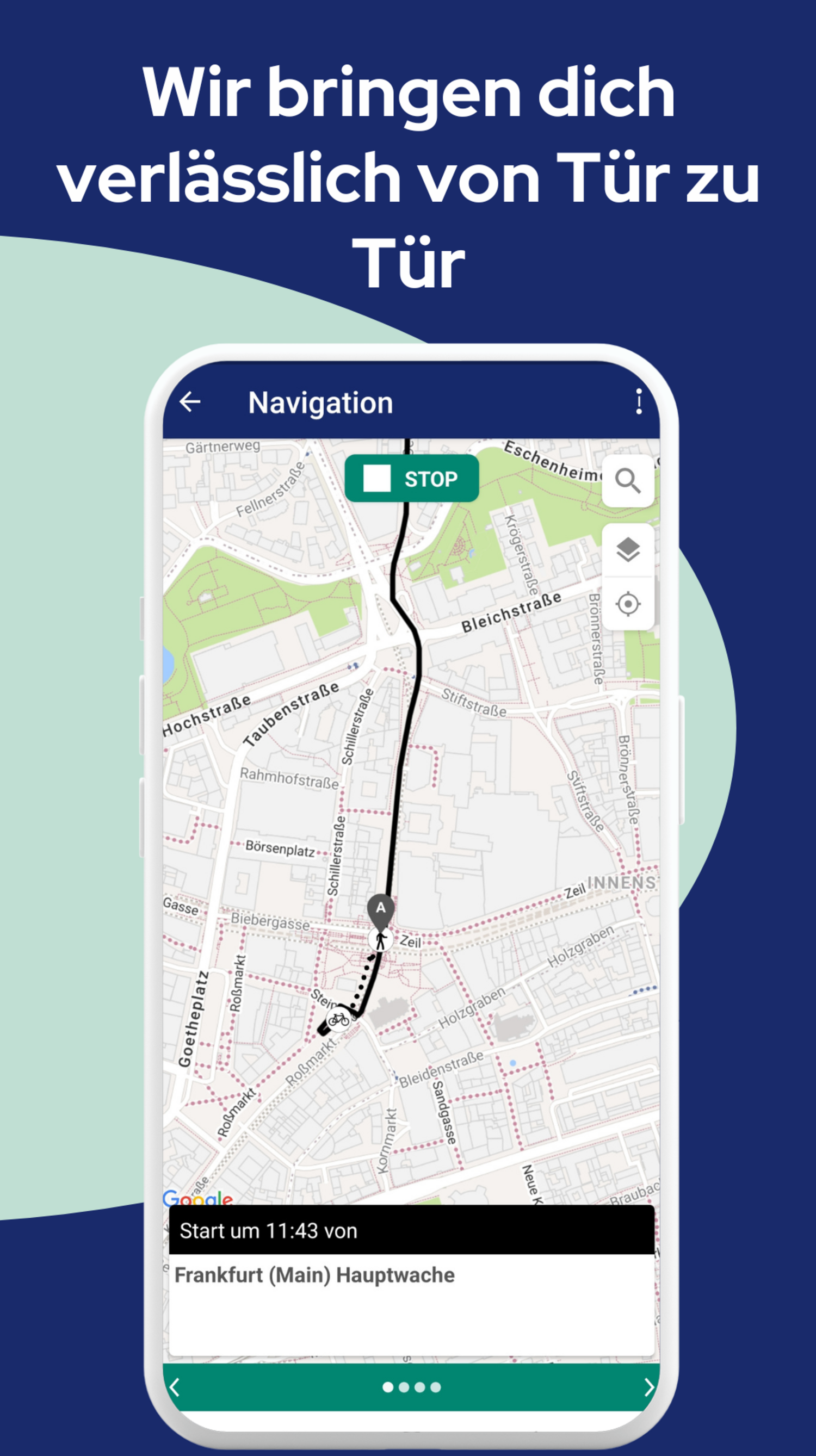 Streckenansicht in der App RMVplus.