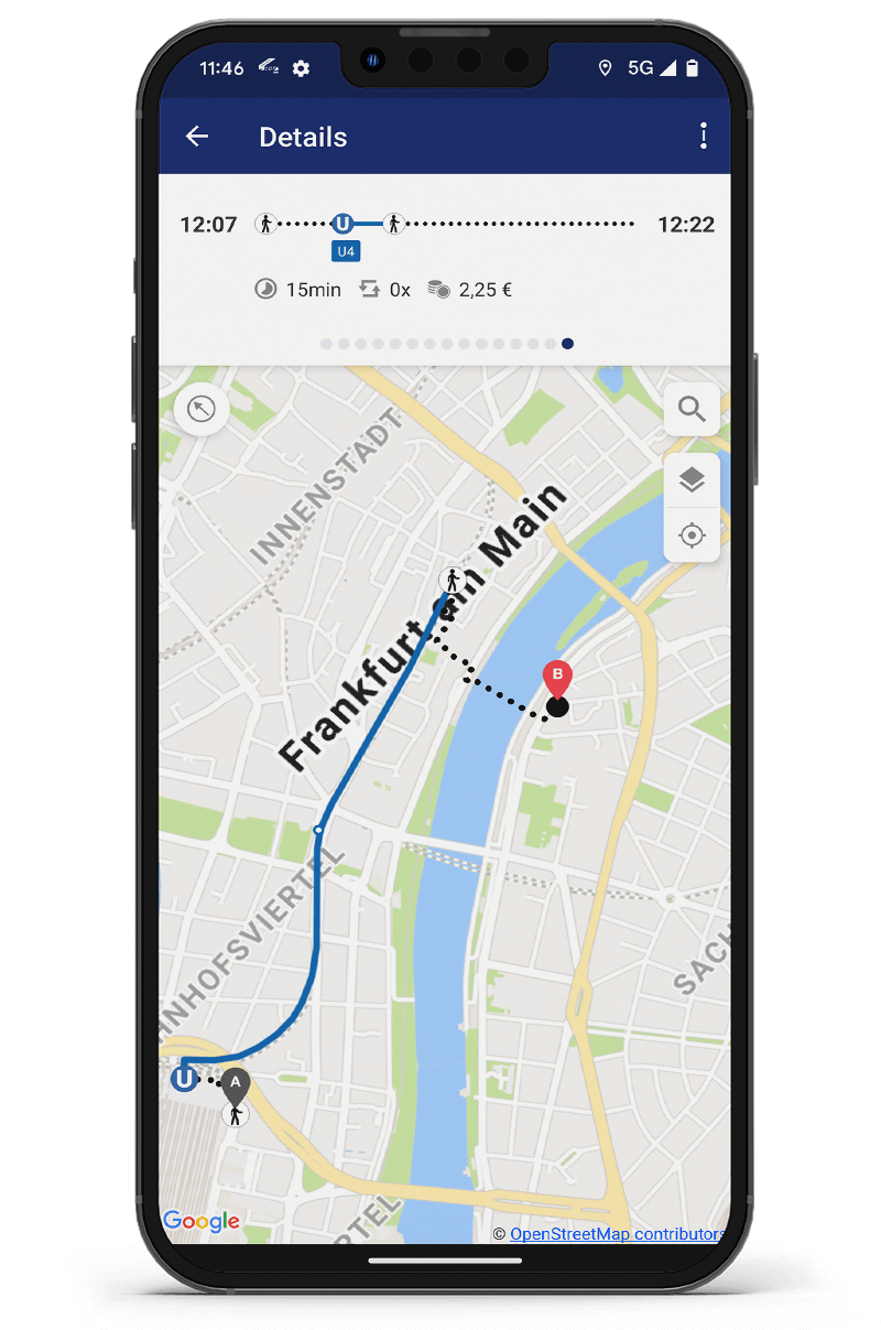Navigation zum Event in der App RMVplus