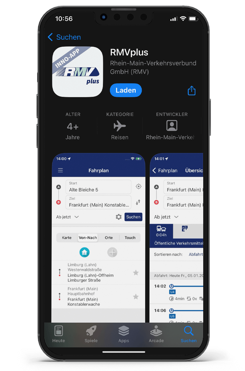 App RMVplus im Appstore