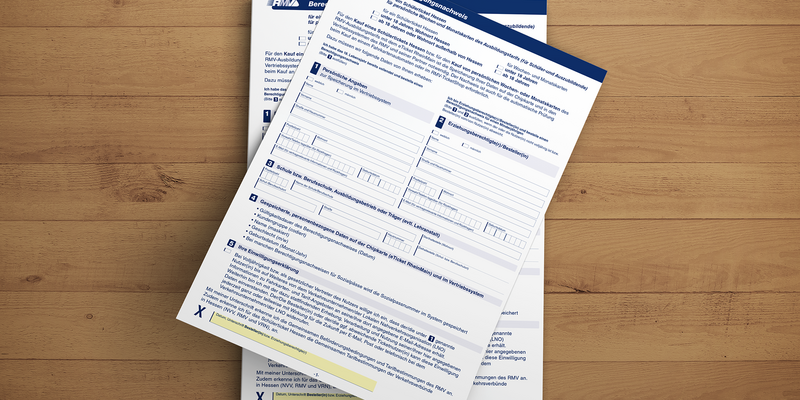 Stapel Schülerticket Formulare