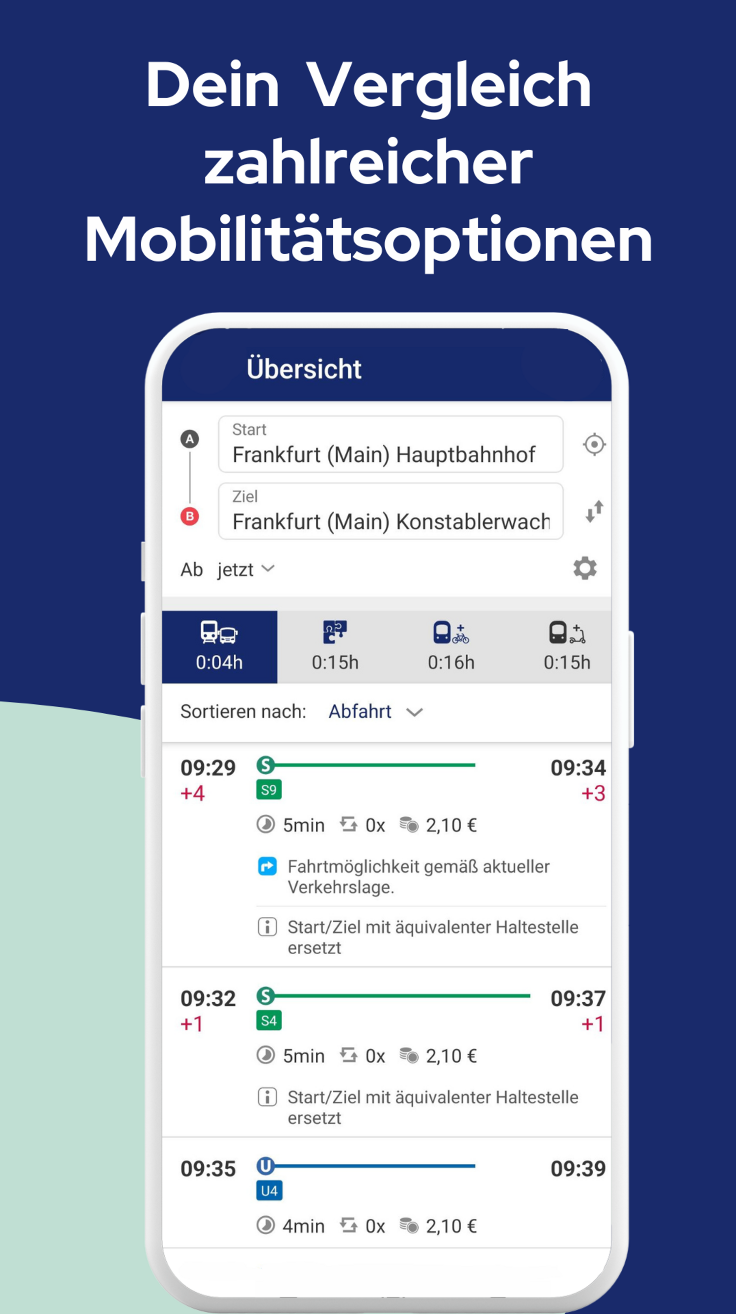 Mobilitätsangebote in der App RMVplus.