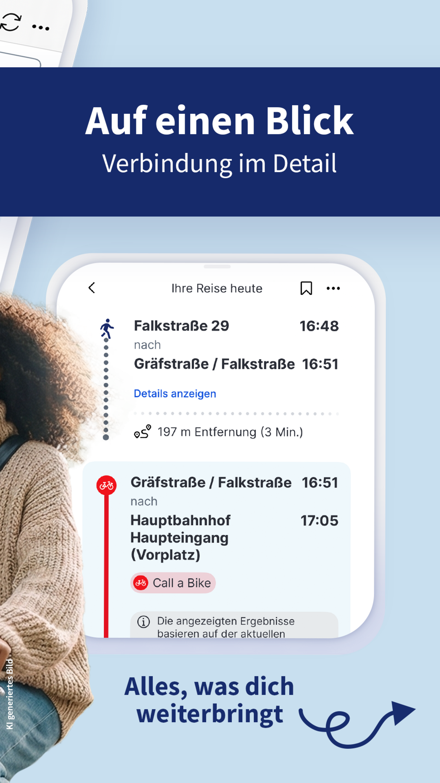 Verbindungsdetails in der App RMVplus.